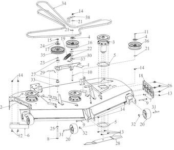 Deck Diagram and Parts List for ZTX4-60KH (47RSAAA8010)(2020) Cub Cadet Lawn Tractor